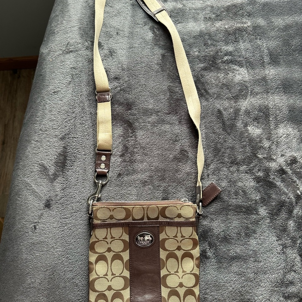 Coach Brown and Tan Crossbody Bag
